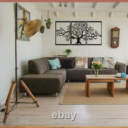 3pcs set Metal Wall Art Tree Of Life Bedroom Livingroom Decor Wall Hangings 47in