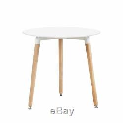 4 X White Designer Dining Chairs and table Set Matte Wooden Leg Table Chairs