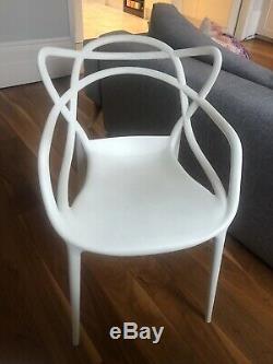 4 X White Kartell Masters Dining Chairs used Collection NW1