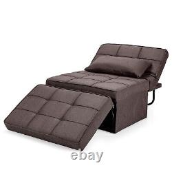 4-in-1 Convertible Sofa Bed Folding Ottoman Sleeper Space Saving Couch Lounger