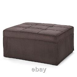 4-in-1 Convertible Sofa Bed Folding Ottoman Sleeper Space Saving Couch Lounger