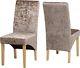 4 X Chairs Mink Crushed Velvet Fabric Stunning Sleek Dining Chairs Dining Chair