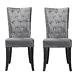 4 X Chairs Silver Grey Crushed Velvet Fabric Stunning Dining Chairs Dining Chair