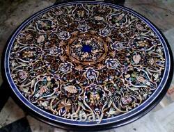 48 x 48 Inches Pietra Dura Art Dining Table Top Round Marble Hallway Decor table