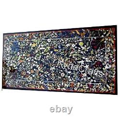 48 x 96 Inch Marble Dining Table Top with Pietra Dura Art Coffee Table for Home