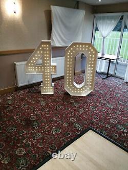 4ft/122cm NUMBERS with LIGHTS For Sale finished in Matte White