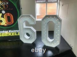 4ft/122cm NUMBERS with LIGHTS For Sale finished in Matte White
