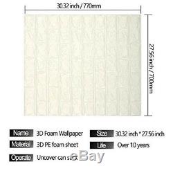 5/10/30x PE Foam 3D Brick Wall Sticker Self-Adhesive DIY Wallpaper Panels Decal
