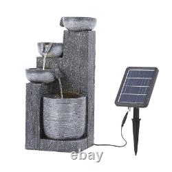 5-Tier 58cm Water Feature Outdoor Solar Powered LED Lights Garden Patio Fountain