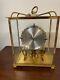 50's Art Deco Mechanical Kundo Clock With Glass And Brass Cage