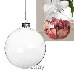 6/8/10cm Clear Glass Ball Empty Bauble Home Fillable Baubles Christmas Ornament