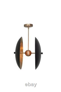 6 Light Art Deco Style Raw Brass Chandelier Light Fixture