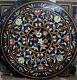 60 Inches Floral Pattern Inlaid Dining Table Top Black Marble Conference Table