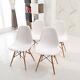 80 Round Dinning Table And 4 White Chairs Set Wood Kitchen Coffee Office Modern