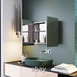 800mm Bathroom Mirror Cabinet Modern 2 Door Storage Wall Hung Cupboard