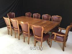 8ft English Oak Regency Style Dining Table Professionally French Polished
