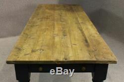 9ft Reclaimed Pine Kitchen Farmhouse Painted Base Table Winchcombe