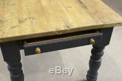 9ft Reclaimed Pine Kitchen Farmhouse Painted Base Table Winchcombe