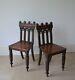 A Pair Of 19th Century Gothic Oak Hall Side Table Bedroom Kitchen Chairs Two 2