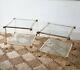 A Pair Of French Pierre Vandel Paris Lucite Glass Coffee Bed Side Lamp Tables