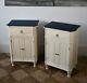 A Pair Of Vintage Swedish Gustavian Nordic Style Bed Side Cabinet Lamp Tables