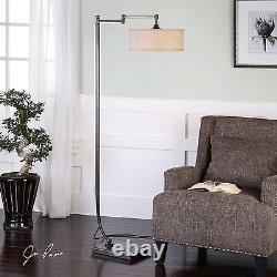 Adjustable Contemporary Curving Bronze Metal Floor Lamp Art Deco Style