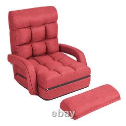 Adjustable Folding Lazy Sofa Lounger Floor Gaming Chair Couch Angle with Pillow
