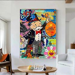 Alec Monopoly The World is Yours Money Bag Canvas Wall Art