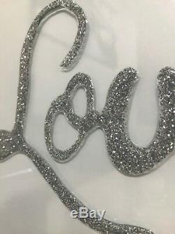 All you need is love sparkle glitz mirrored picture, glitter art wall picture