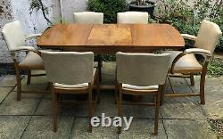 Amazing Art Deco Walnut Extending Dining Table & 6 Chairs We Deliver