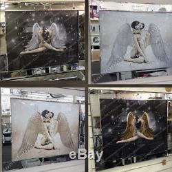 Angels with silver/gold/rose gold wings pictures with crystals & mirror frames