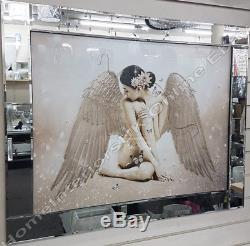 Angels with silver/gold/rose gold wings pictures with crystals & mirror frames