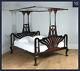 Antique 6ft Art Deco Anglo-indian Colonial Raj Super King Size Four Poster Bed