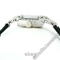 Antique Art Deco Platinum Ladies' Hamilton 17j 0.76ctw Diamond Wrist Watch 911
