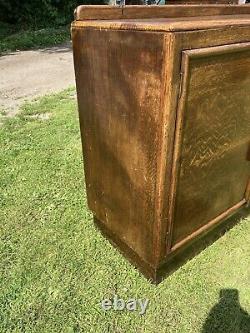 Antique Art Deco Sideboard Dresser Drinks Cabinet Storage Drawers Carved Hallway