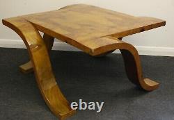 Antique Art Deco Style Furniture Walnut Occasional Coffee Table C4