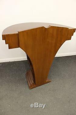 Antique Art Deco Style Half Moon Console Hall Table In Rosewood 246
