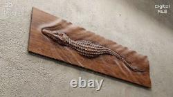 Antique Designer Wooden Crocodile sculpture to be mounted on your Home Wall