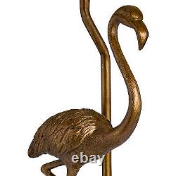 Antique Gold Flamingo Table Lamp with Mustard Velvet Shade 65cm