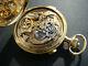 Antique Solid 18k Gold Full Hunter Quarter Repeater Chronograph Pocket Watch