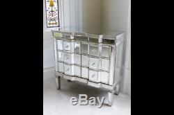 Antique Venetian Bevelled Glass Mirrored Chest Of Drawers Mirrored Furniture