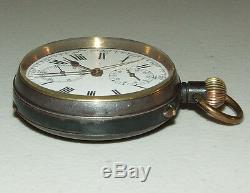 Antique Victorian Swiss Chronograph 17 Jewel Pocket Watch with 30 Minute Register