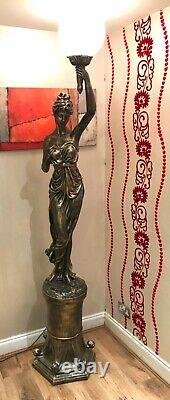 Antique style high floor lamp girl with ball