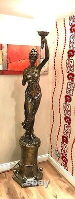 Antique style high floor lamp girl with ball