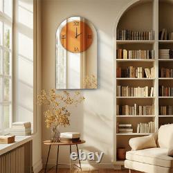 Arched Wall Clock for Living Room Decor Mirrored Finish Kitchen Bedroom Study