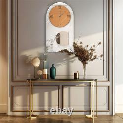 Arched Wall Clock for Living Room Decor Mirrored Finish Kitchen Bedroom Study