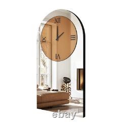 Arched Wall Clock for Living Room Decor Mirrored Finish Kitchen Bedroom Study