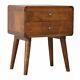 Aristan Range Art Deco Style Solid Wood Bedside Cabinet Tablechestnut