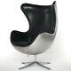 Arne Jacobsen Inspired Spitfire Egg Chair Aluminium Speical Black New