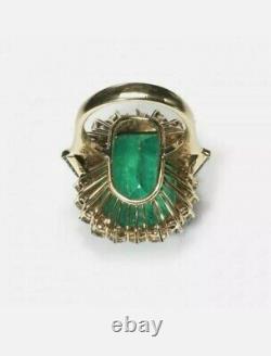 Art Deco Antique Look 5.2Ct Green Emerald Vintage Style Ring 925 Silver Created
